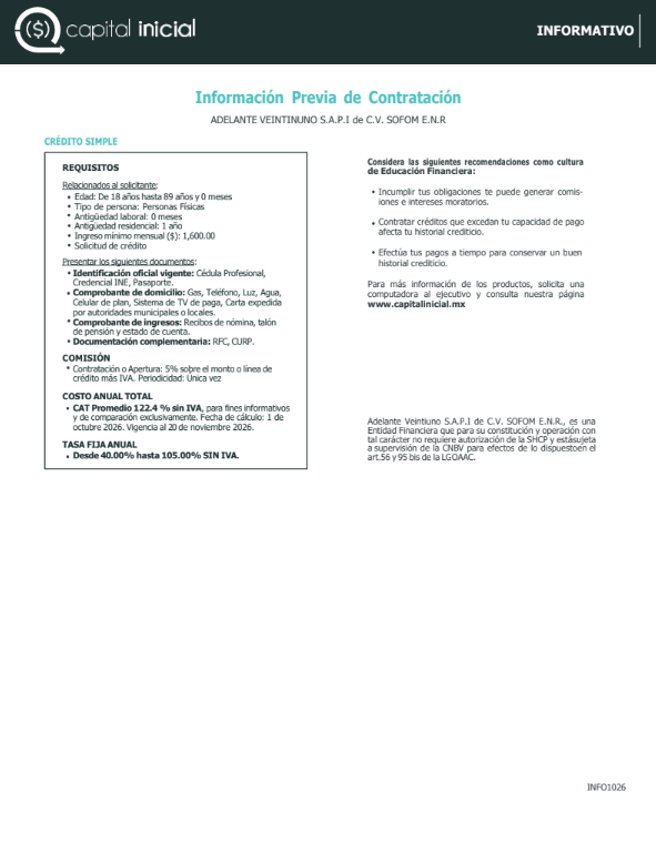 AVISO INFORMATIVO CAPITAL INICIAL OCT 2026 InformacionPreviaDeContratacionA21